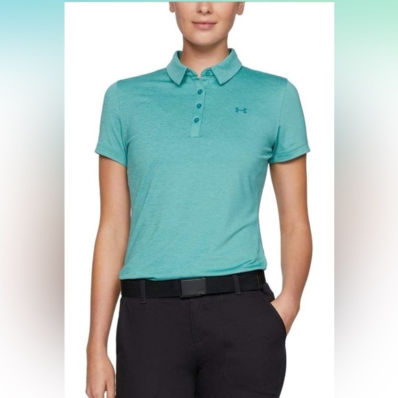 Under Armour Tops - Under Armour Women's Aqua Button Down Polo Shirt